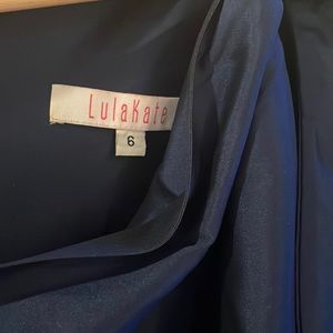 Navy blue short bridesmaid dress by Lula Kate